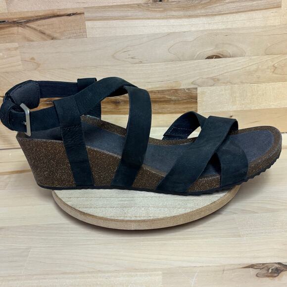 TEVA Mahonia Wedge Cross Strap Forest Green Heel Sandal Women’s 9 - Picture 1 of 9